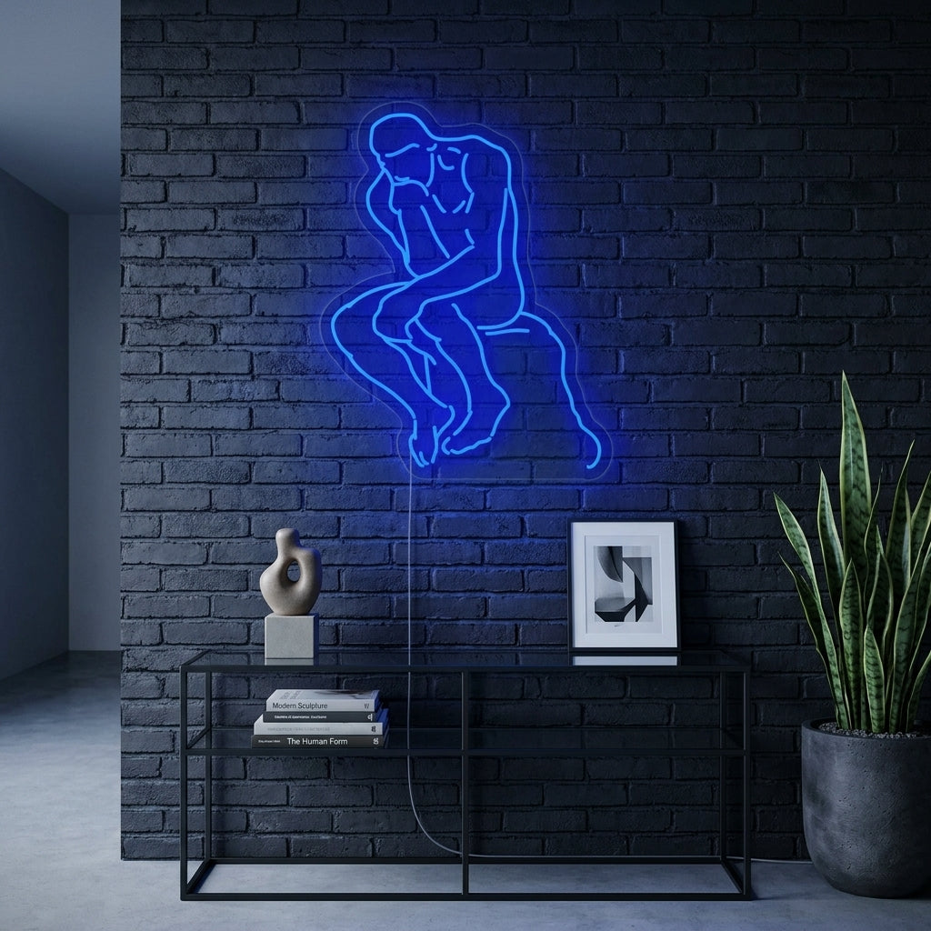 "De Denker Auguste Rodin" Neon Verlichting
