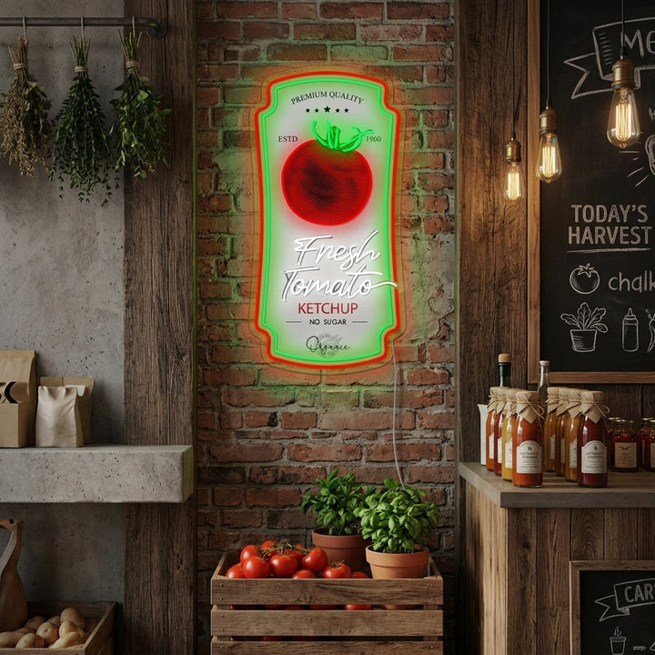 "Tomatenketchup Saus Badge" Neonbord