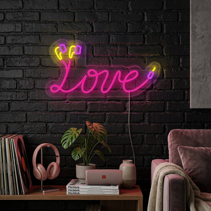 "love, Koptelefoonkabel" Neon Verlichting
