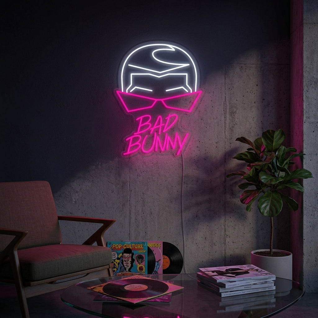 "Bad Bunny Zanger En Rapper" Neon Verlichting