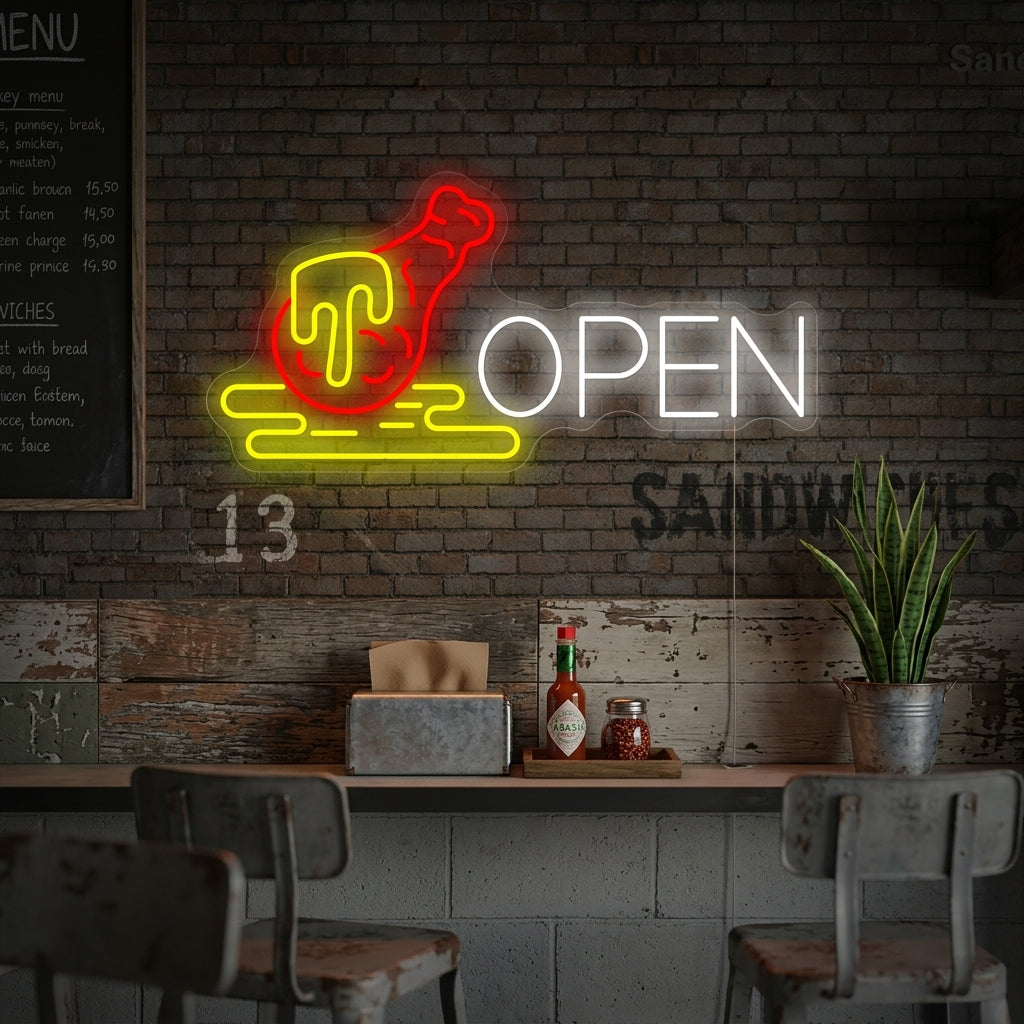 "Open Kip" Neonbord