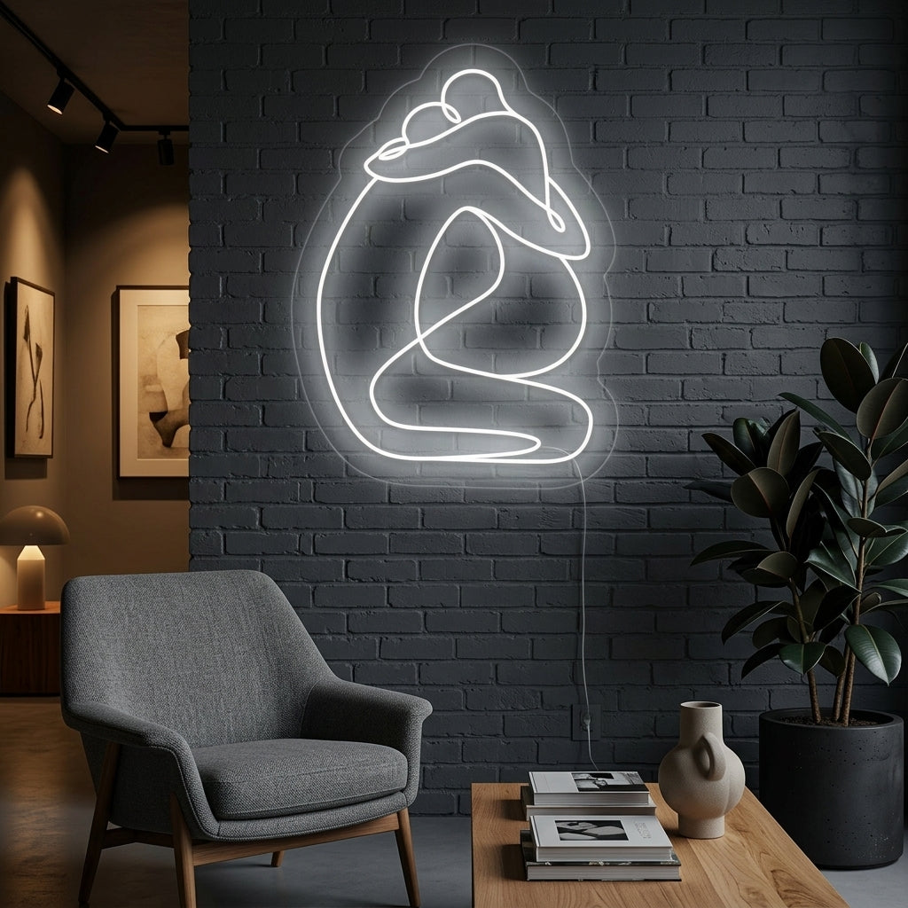"Abstracte Omhelzing Van Geliefden" Neon Verlichting