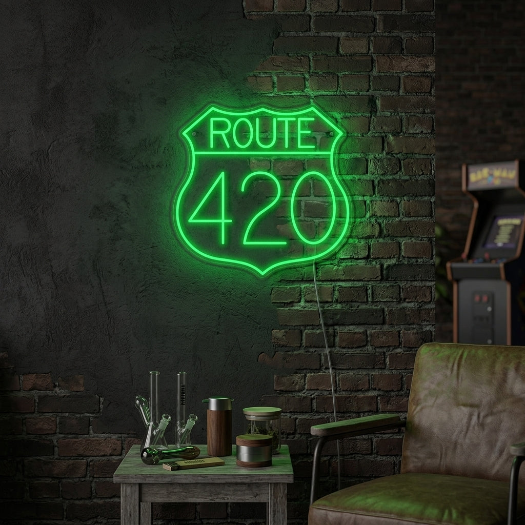 "Snelwegen En Route 420" Neon Verlichting
