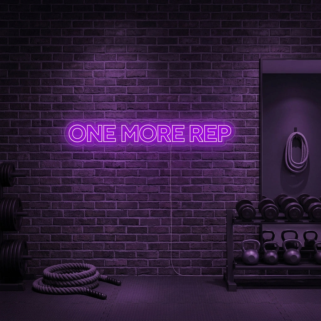 "One More Rep, Fitness Decor, Fitness Quotes, Fitness Quotes, Workout Quotes" Neon Verlichting