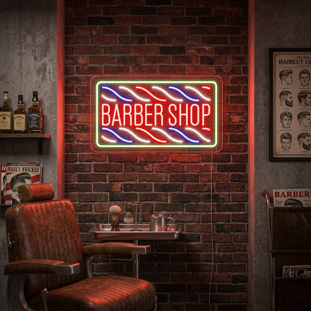 "Kapsel, Barber Shop" Neon Verlichting