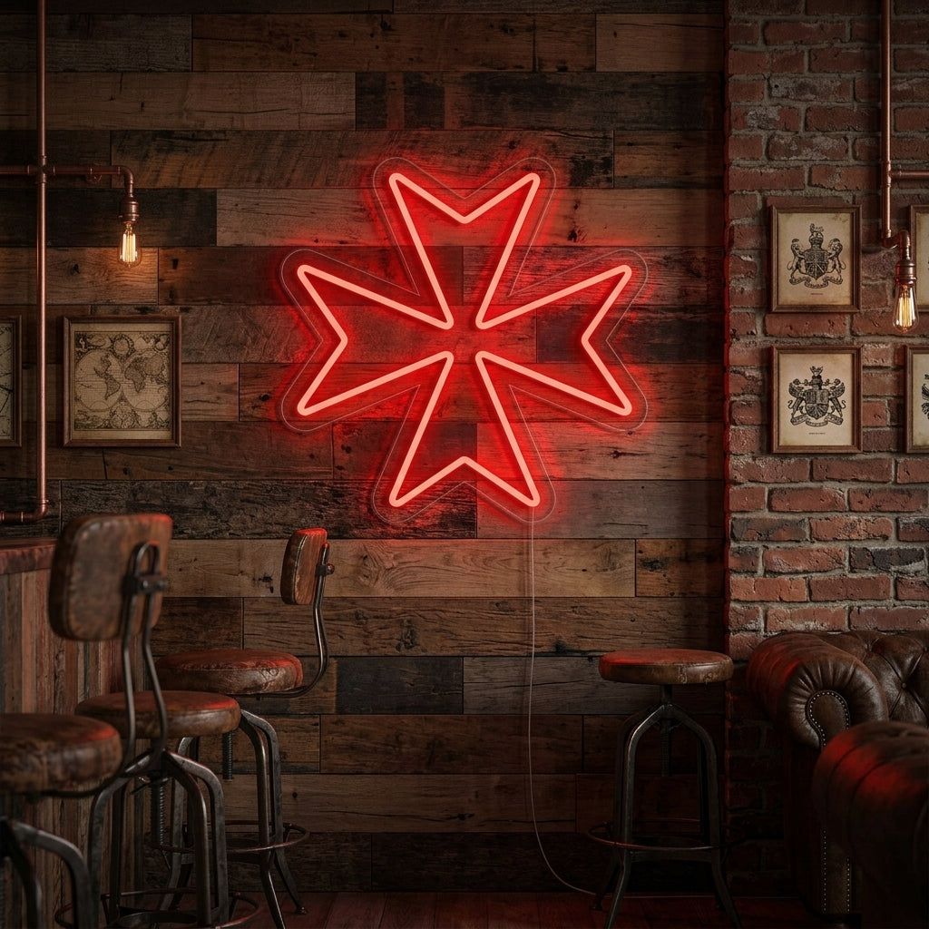 "Maltezer Kruis" Neon Verlichting