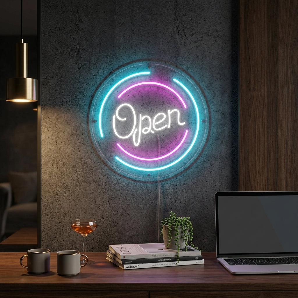 "Open Letters In Cirkels" Neon Verlichting