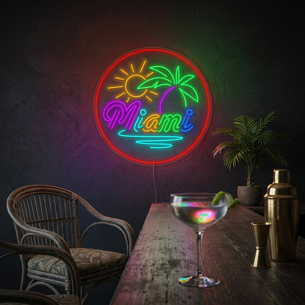"Strandbar Miami Florida" Neon Verlichting