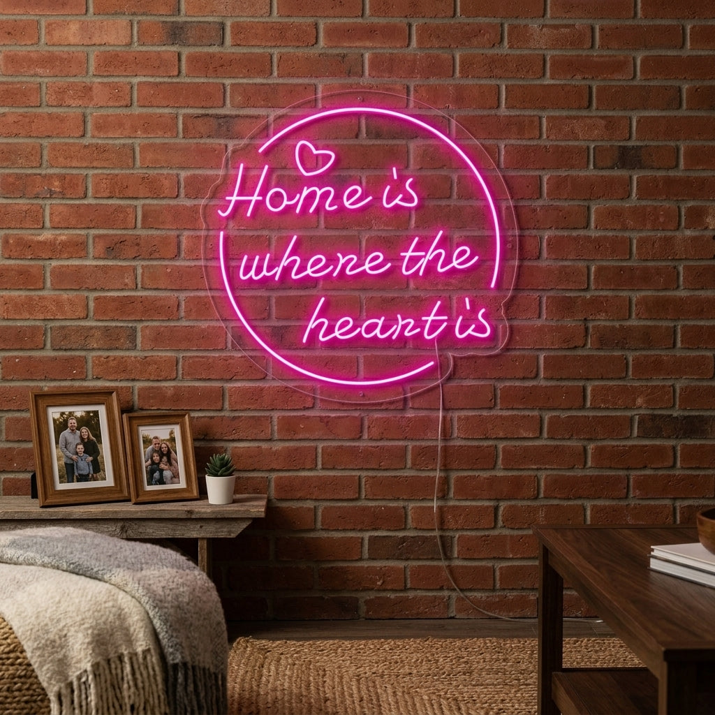 "Home is Where The Heart is" Neon Verlichting