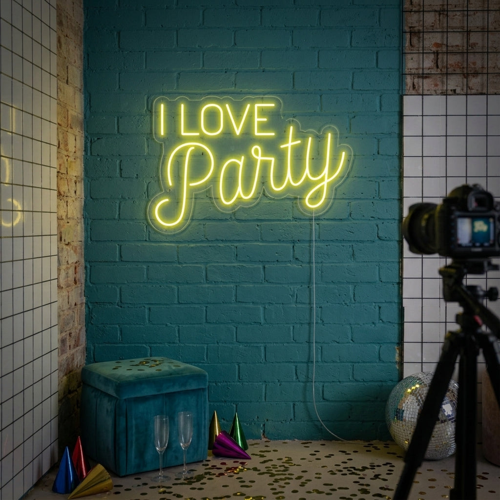 "I Love Party" Neon Verlichting