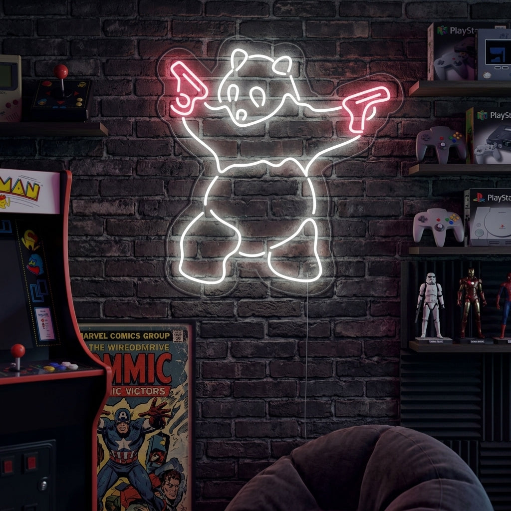 "Panda, Pistool" Neon Verlichting