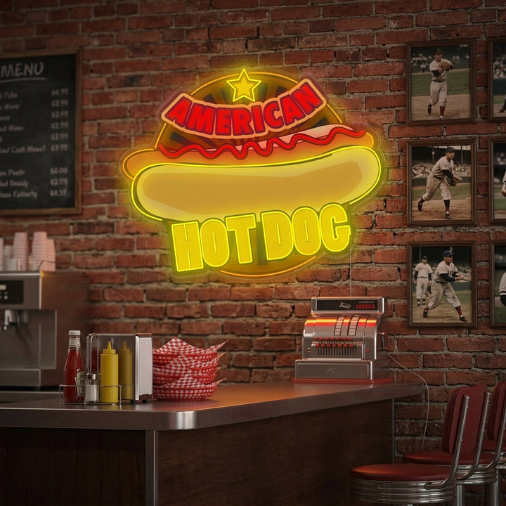 "American Hot Dog" Neonbord