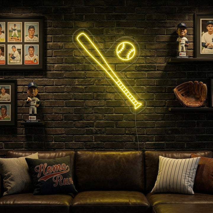 "Honkbalknuppel Bal" Neon Verlichting