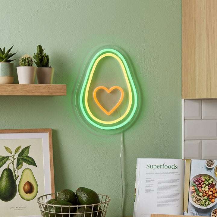 "Avocado Hart" Neon Verlichting