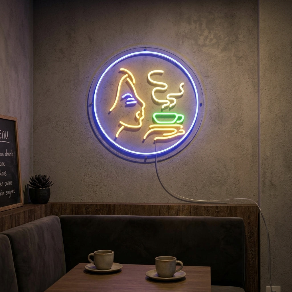 "Meisje, Hete Koffie" Neon Verlichting
