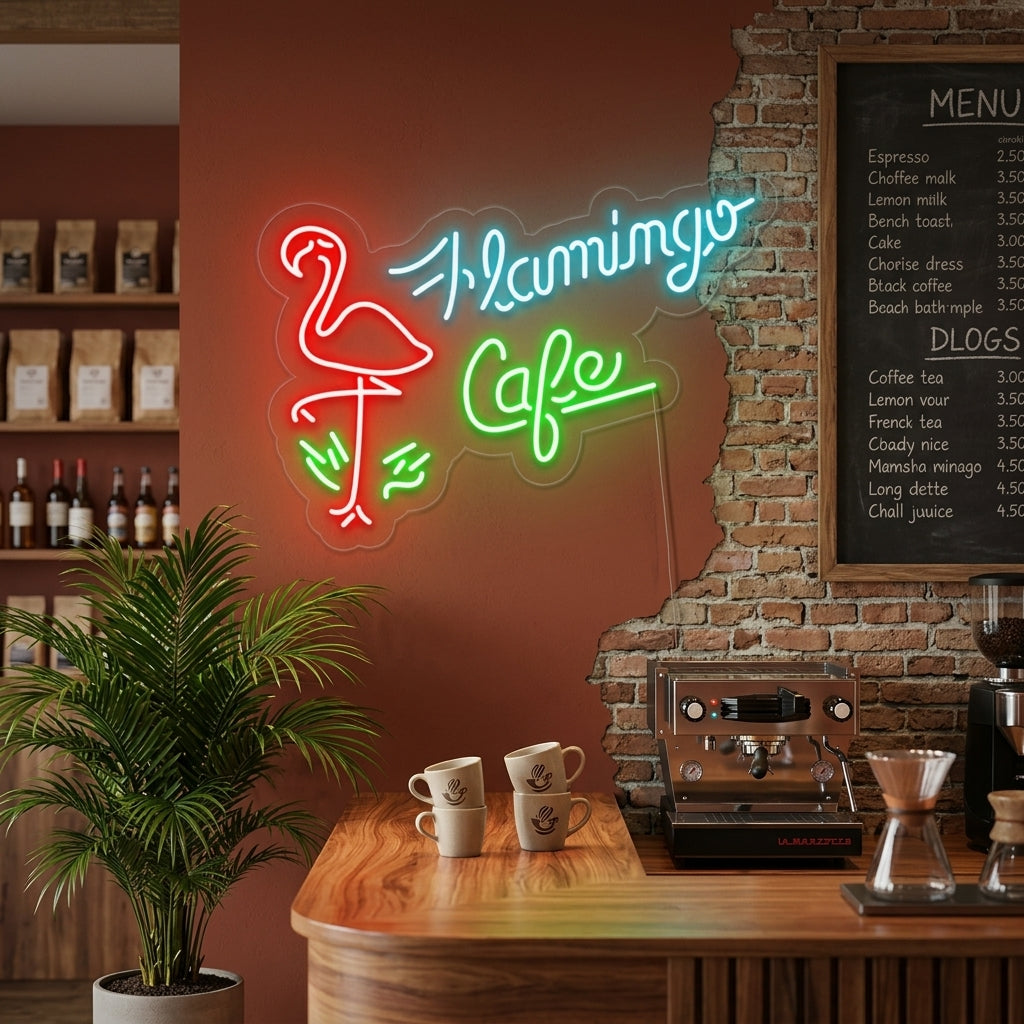 "Flamingo Cafe, Winkel" Neon Verlichting