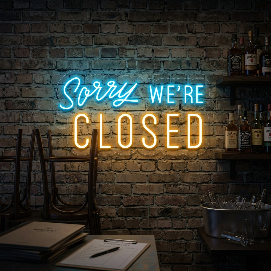 "Sorry We Are Closed" Neon Verlichting