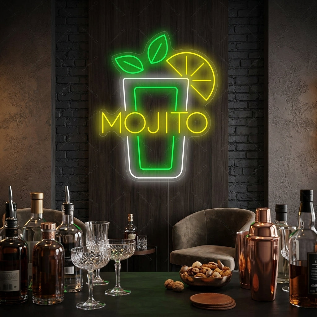 "Mojito Wijnglas" Neonbord