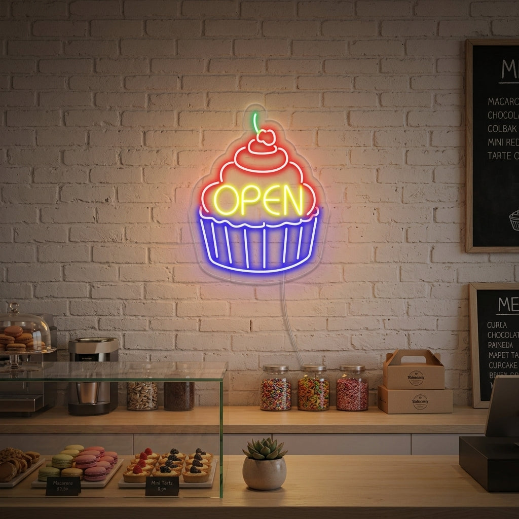 "Cupcake Open" Neon Verlichting
