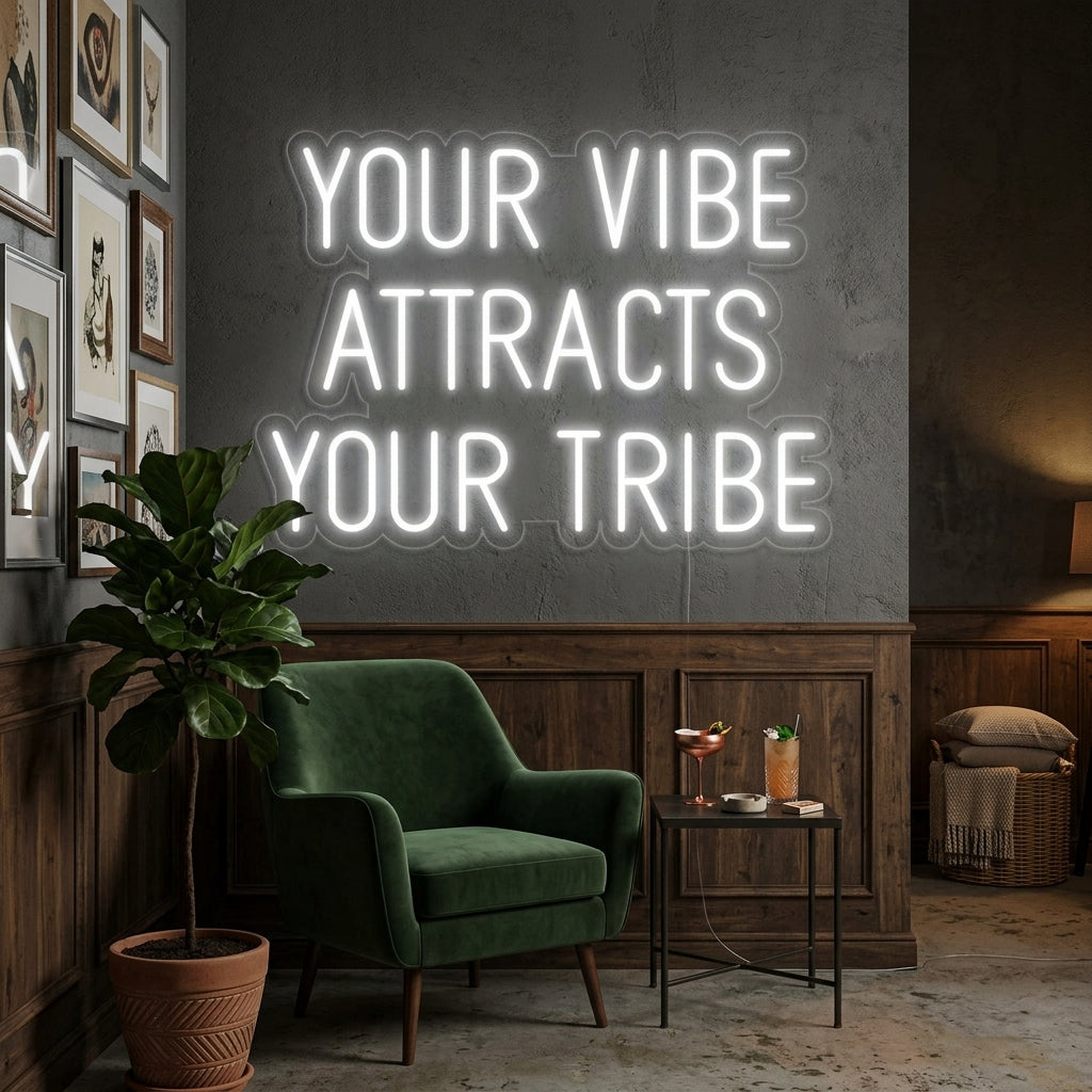 "Your Vibe Attracts Your Tribe, Bruiloft" Neon Verlichting