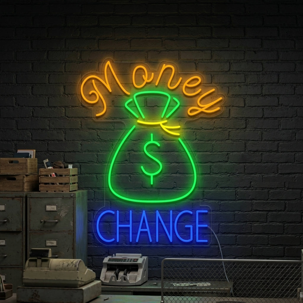 "Geld Wisselen" Neon Verlichting