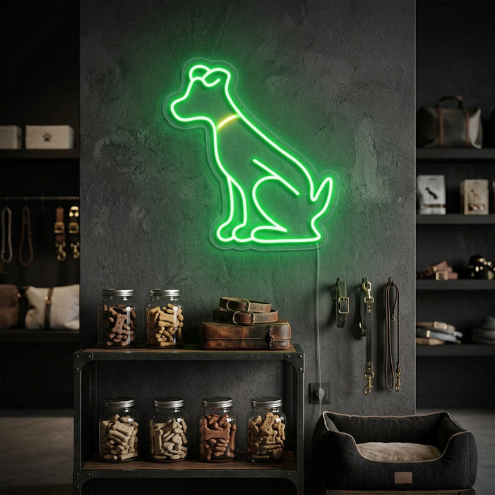 "Groene Hond, Dier" Neon Verlichting