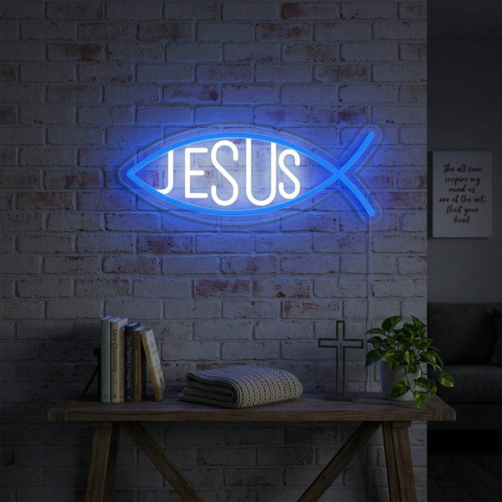 "Christelijke Jezus Vis" Neon Verlichting