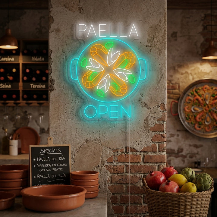"Paella Open" Neonbord