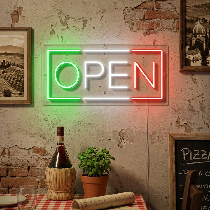 "open, Italiaans restaurant" Neon Verlichting