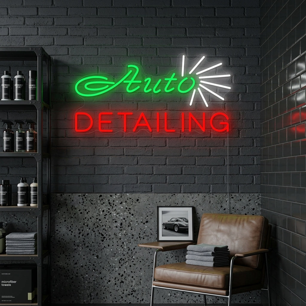 "Winkel, Auto Detailing" Neon Verlichting