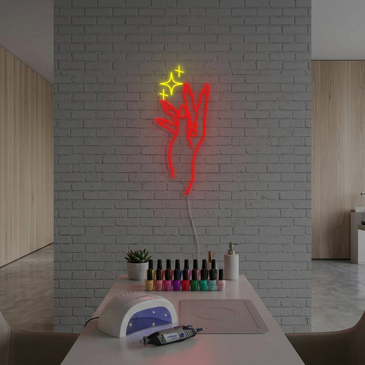 "Hand Nagel Manicure Winkel" Neon Verlichting