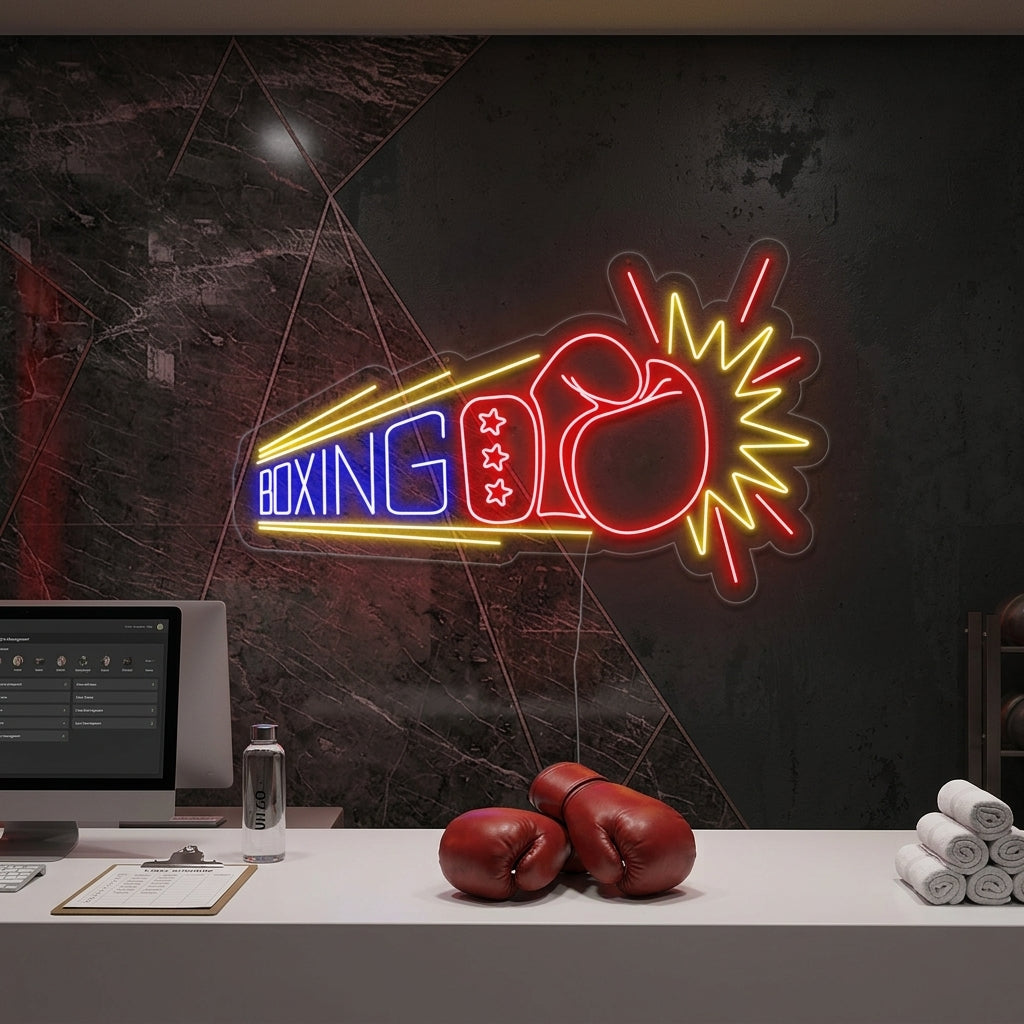 "Boxing, Bokshandschoenen" Neon Verlichting