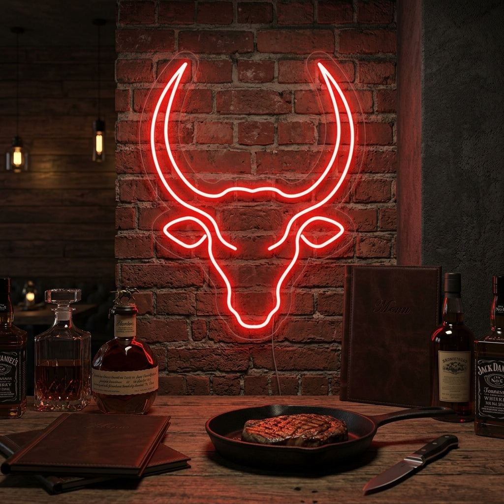 "Stier Schedel Koe" Neon Verlichting