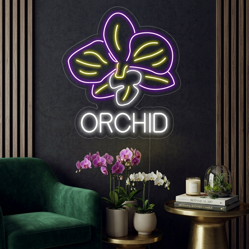 "Orchid, orchidee bloem" Neon Verlichting