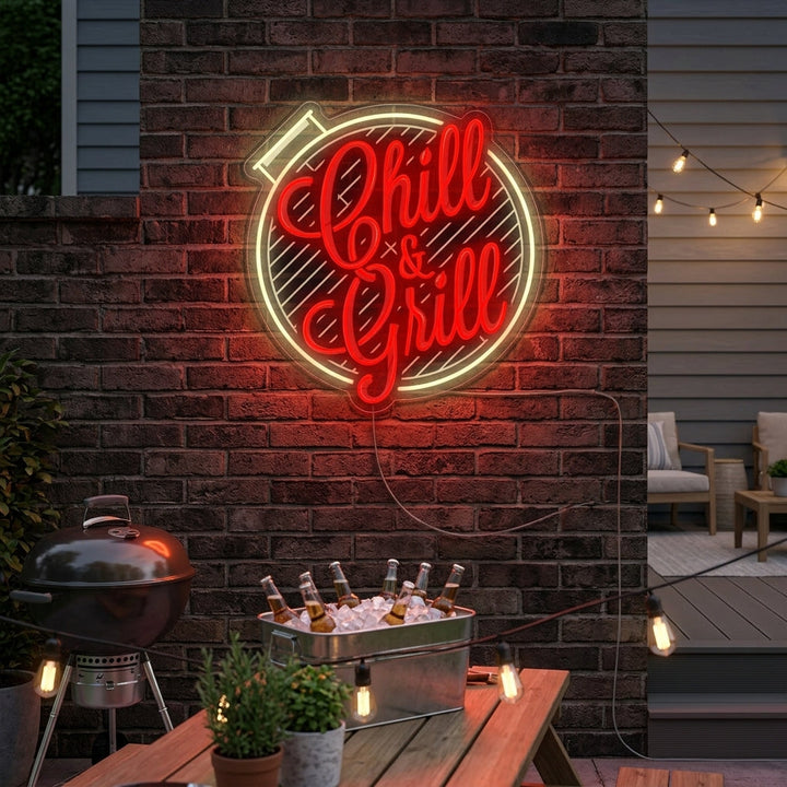 "Chill And Grill" Neonbord