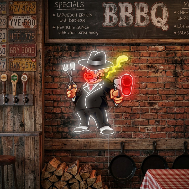 "Varken Barbeque Grills" Neonbord