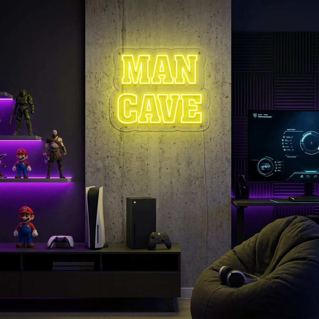 "Man Cave, Gamer Decor" Neon Verlichting