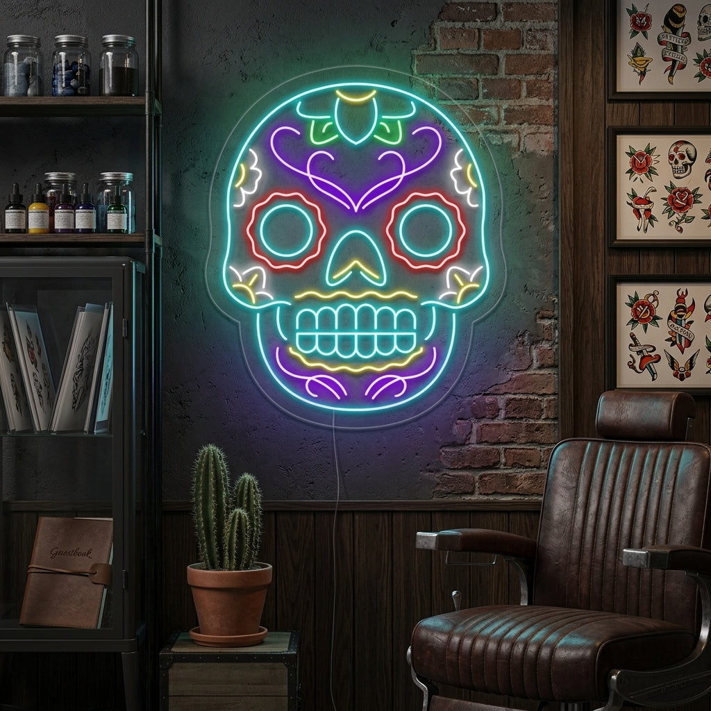 "Tattoo Schedel" Neon Verlichting