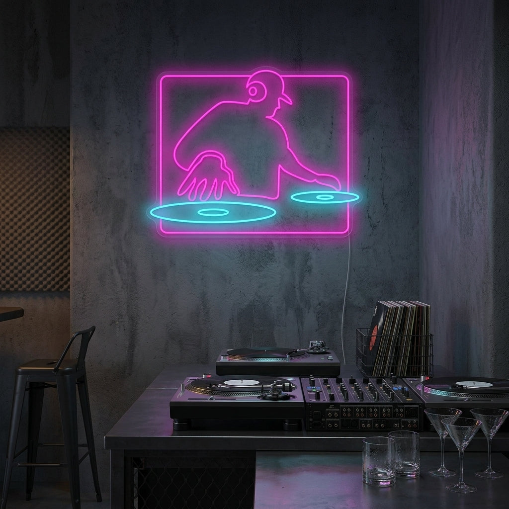 "Dj spelen" Neonbord