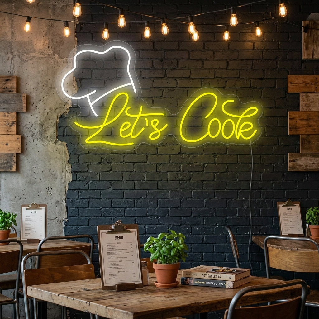 "Let's Cook" Neonbord