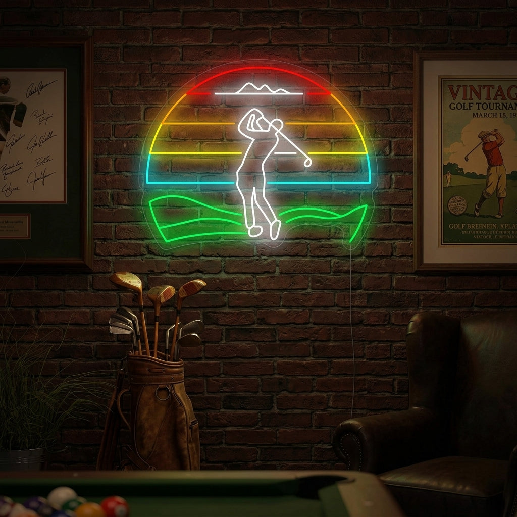 "Golfspeler Golfen" Neonbord