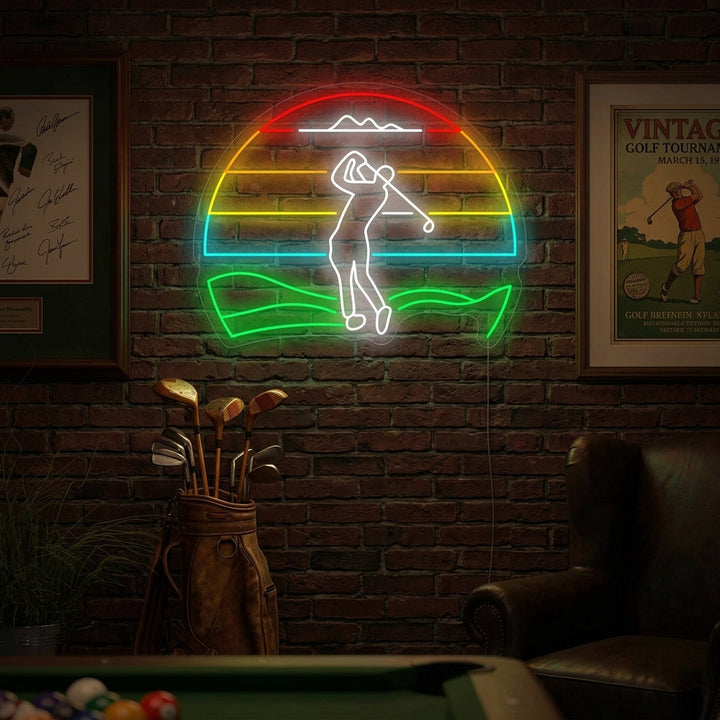 "Golfspeler Golfen" Neonbord
