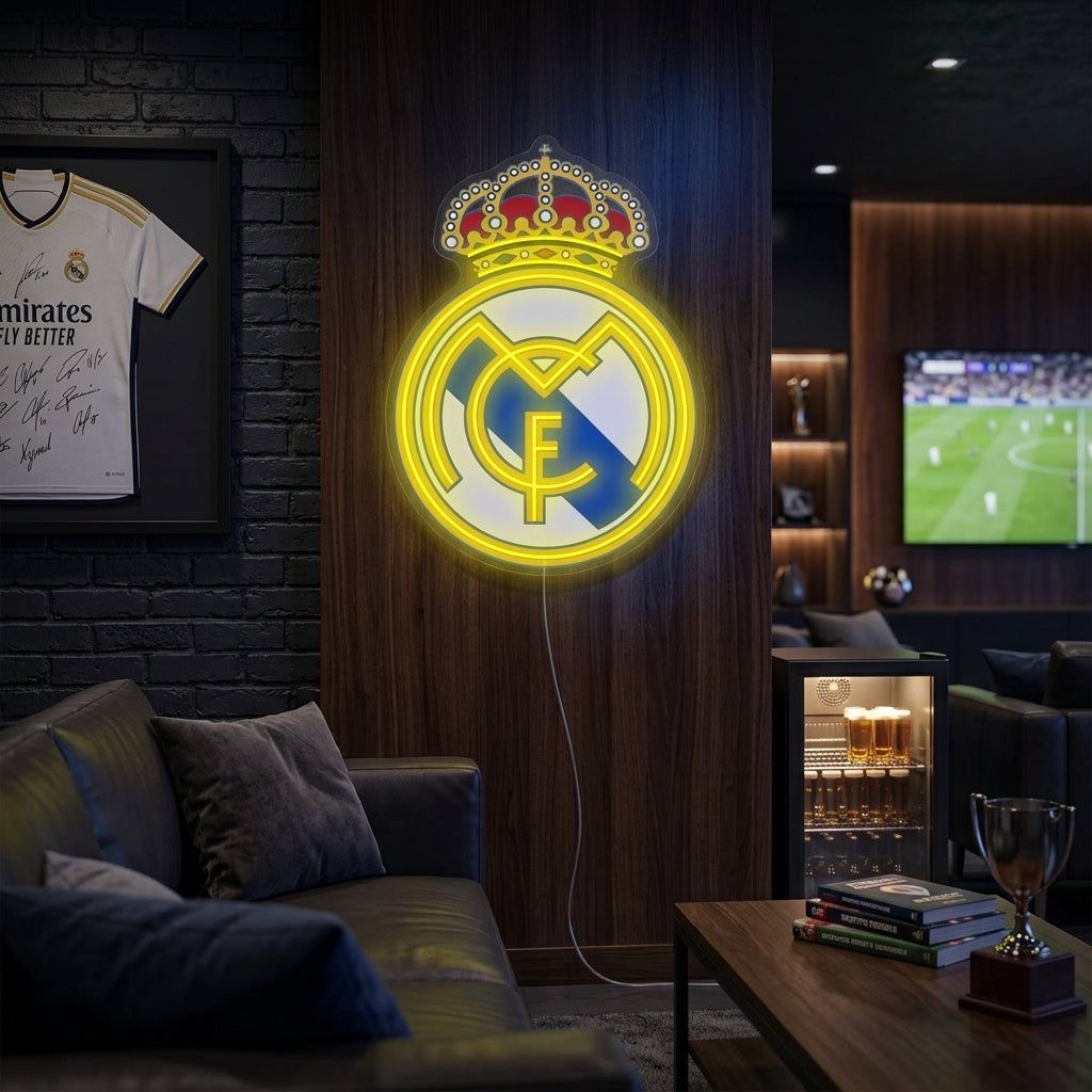 Neon LED Real Madrid logo, supportersdecoratie.