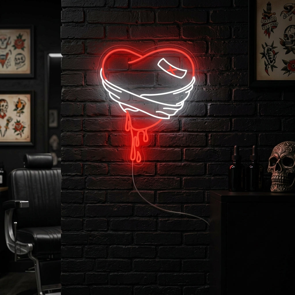 "Bloedend Gebroken Hart" Neon Verlichting