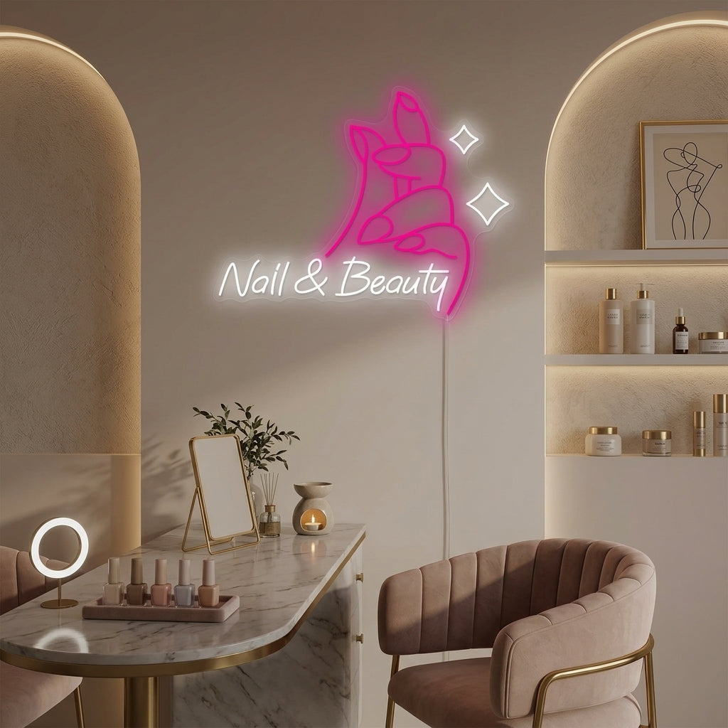 "Nail & Beauty" Neonbord