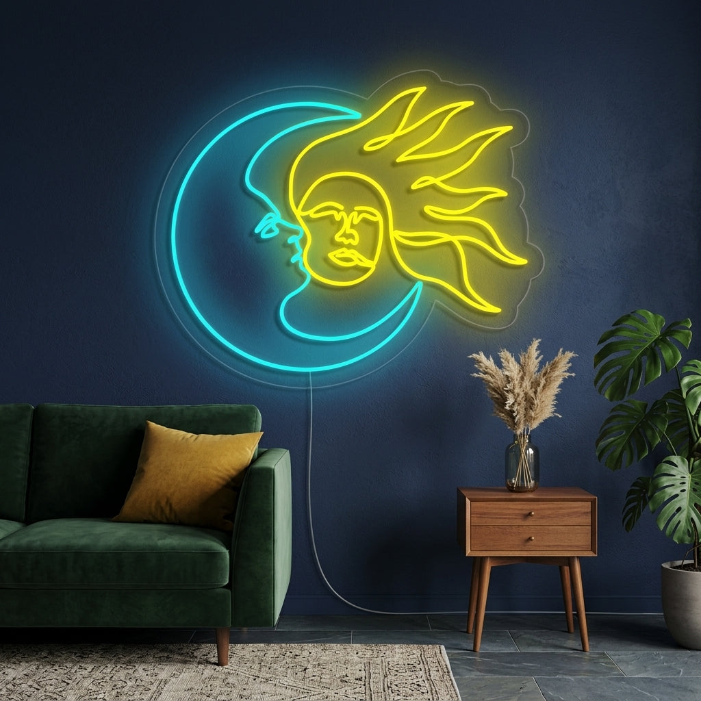 "Dag En Nacht Maan En Zon" Neon Verlichting