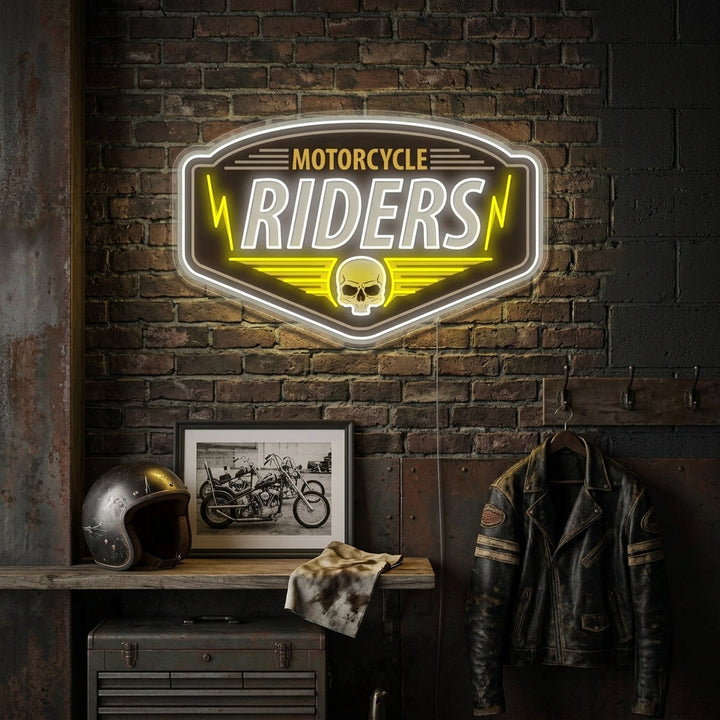 "Motorcycle Riders" Neonbord
