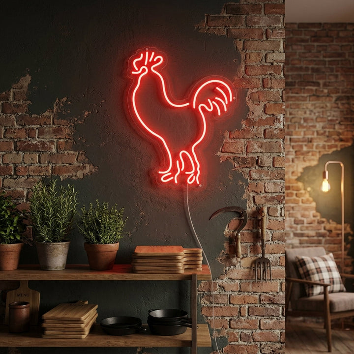 "Haan, Kip, Gevogelte" Neon Verlichting