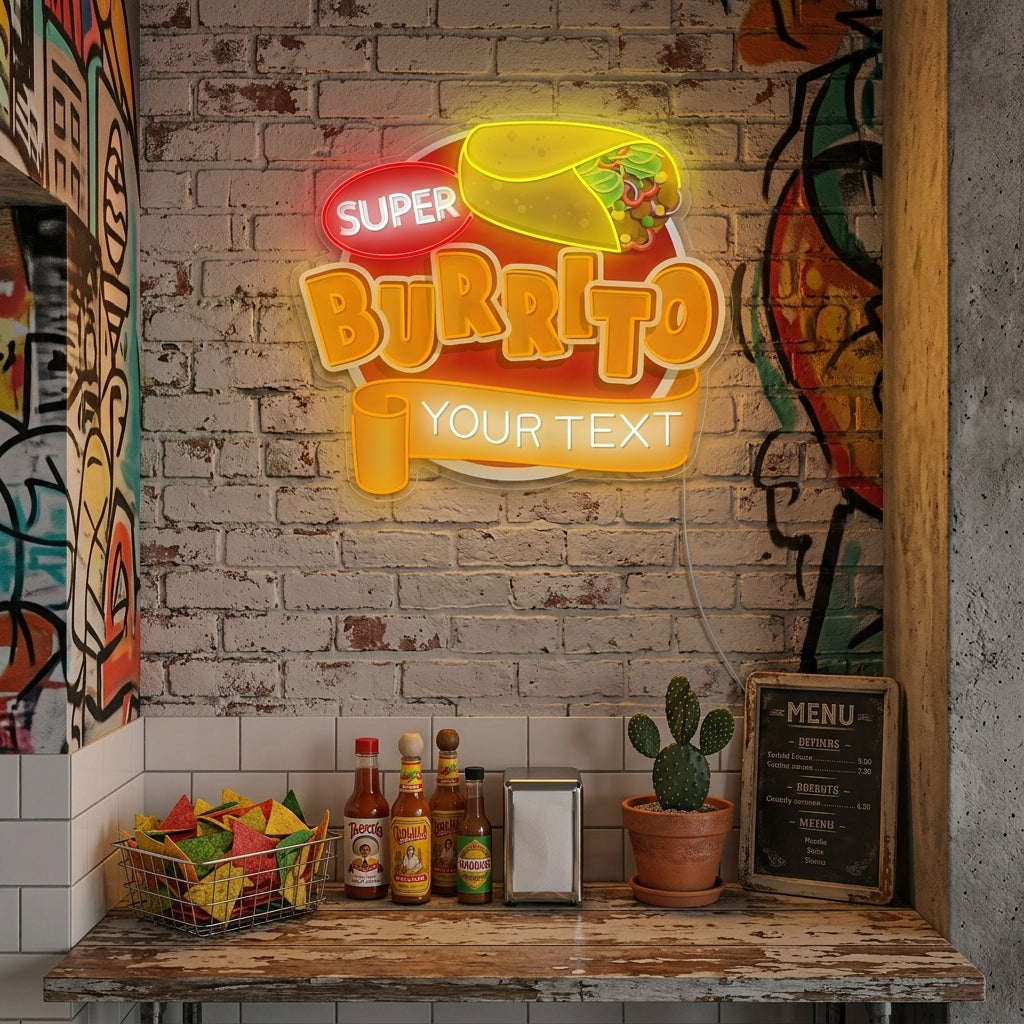 "Logo aangepaste burrito" Neonbord