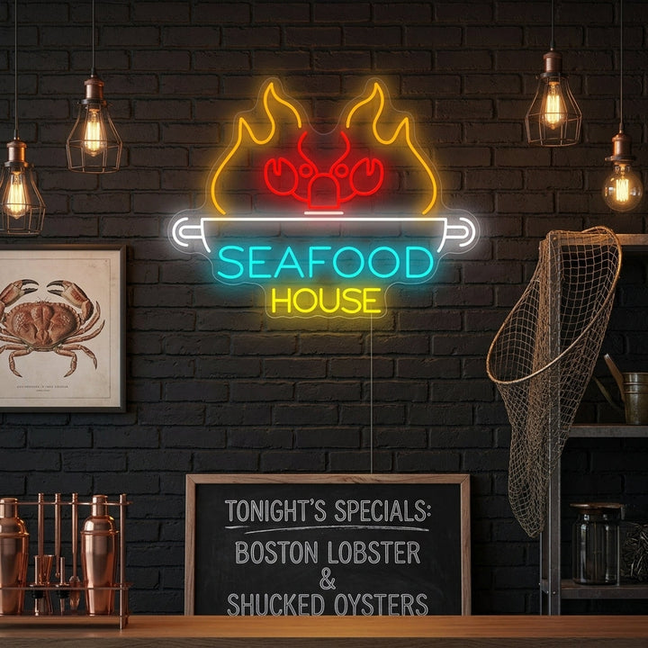 "Seafood House" Neonbord